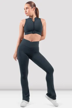 Bloch Crop Tops|Oberteile^Apex Everhold Crop Top mit Reißverschluss vorne greencharcoal