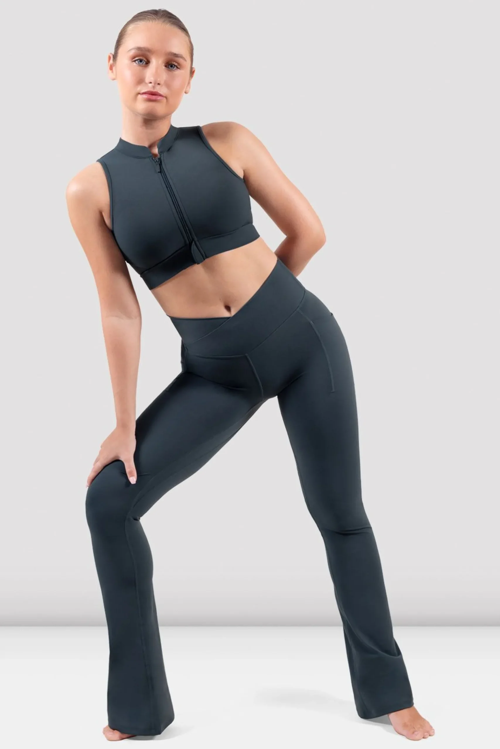 Bloch Gamaschen^Apex Everhold Flare Leggings greencharcoal