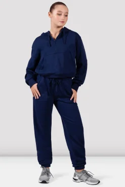 Bloch Schweißausbrüche^Apex Motion Sweatshirt mit halbem Reißverschluss navy
