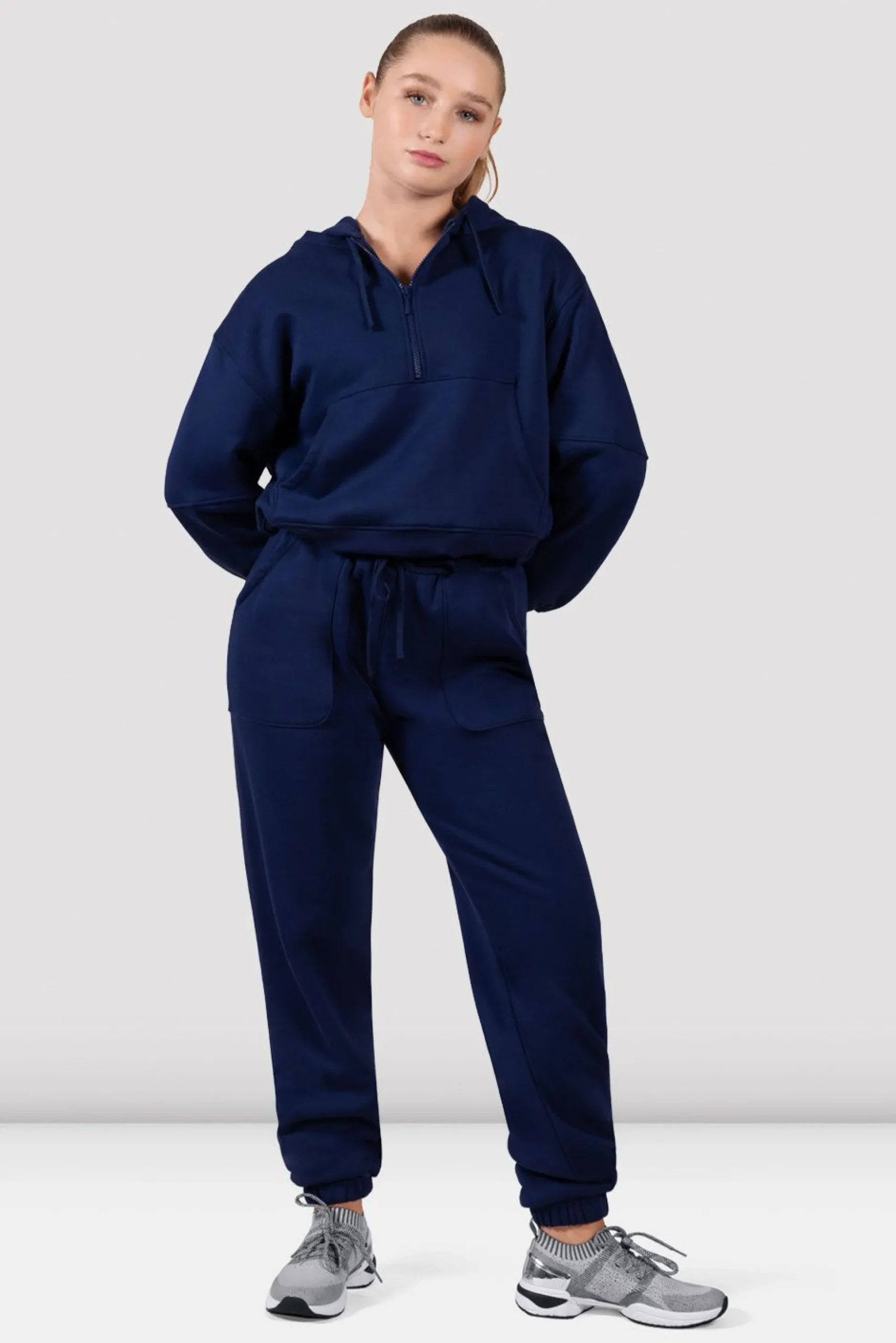 Bloch Schweißausbrüche^Apex Motion Sweatshirt mit halbem Reißverschluss navy