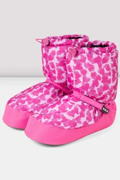Bloch Stiefel^Aufwärmstiefeletten mit Konfetti-Herzen-Print für Kinder pinkheartsnylon