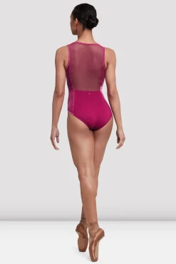 Bloch Trikots^Cora Turnanzug mit Netzrücken für Damen magenta
