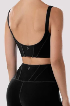 Bloch Oberteile^Crop-Top mit Spitzen-Camisole für Damen black