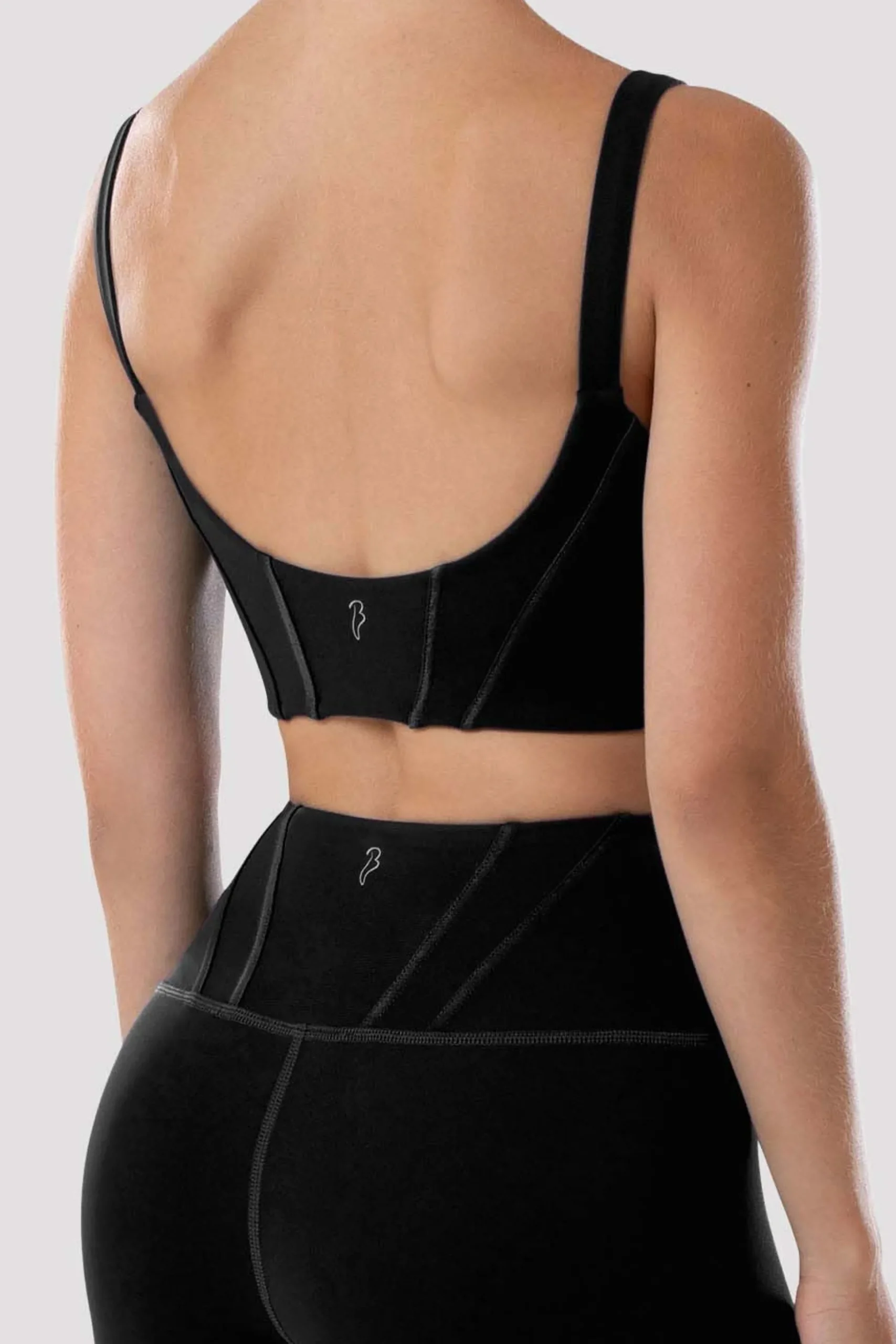 Bloch Oberteile^Crop-Top mit Spitzen-Camisole für Damen black