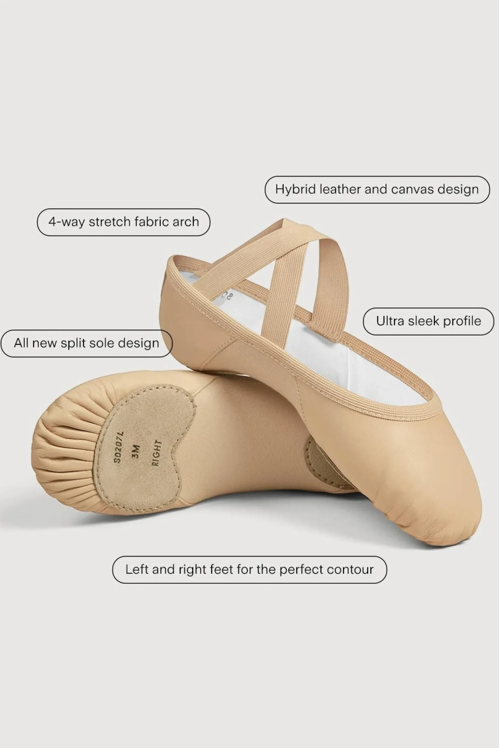 Bloch Ballett^Damen Ballettschuhe aus Leder mit Verstärkungen pinkleather