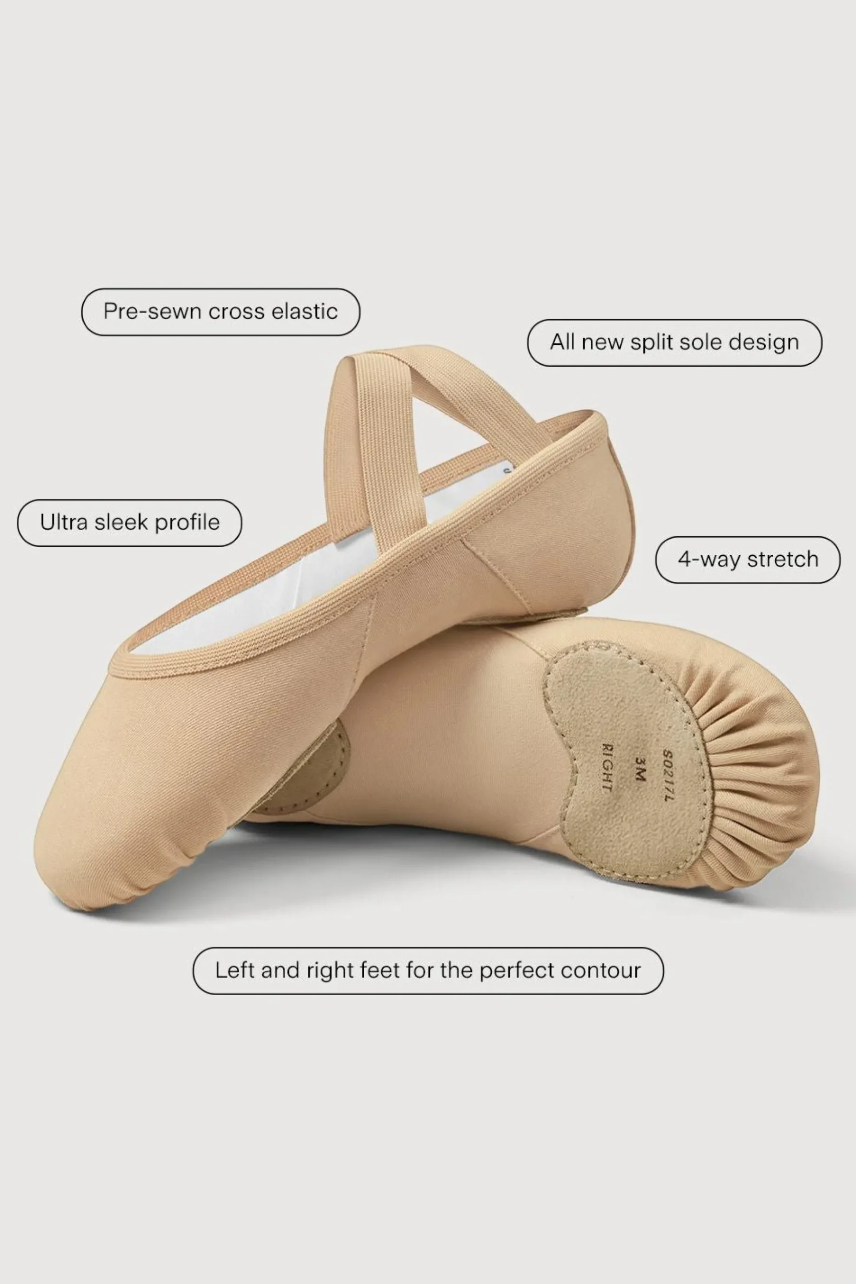 Bloch Ballett^Erhöhte Damen-Ballettschuhe aus Segeltuch pinkcanvas