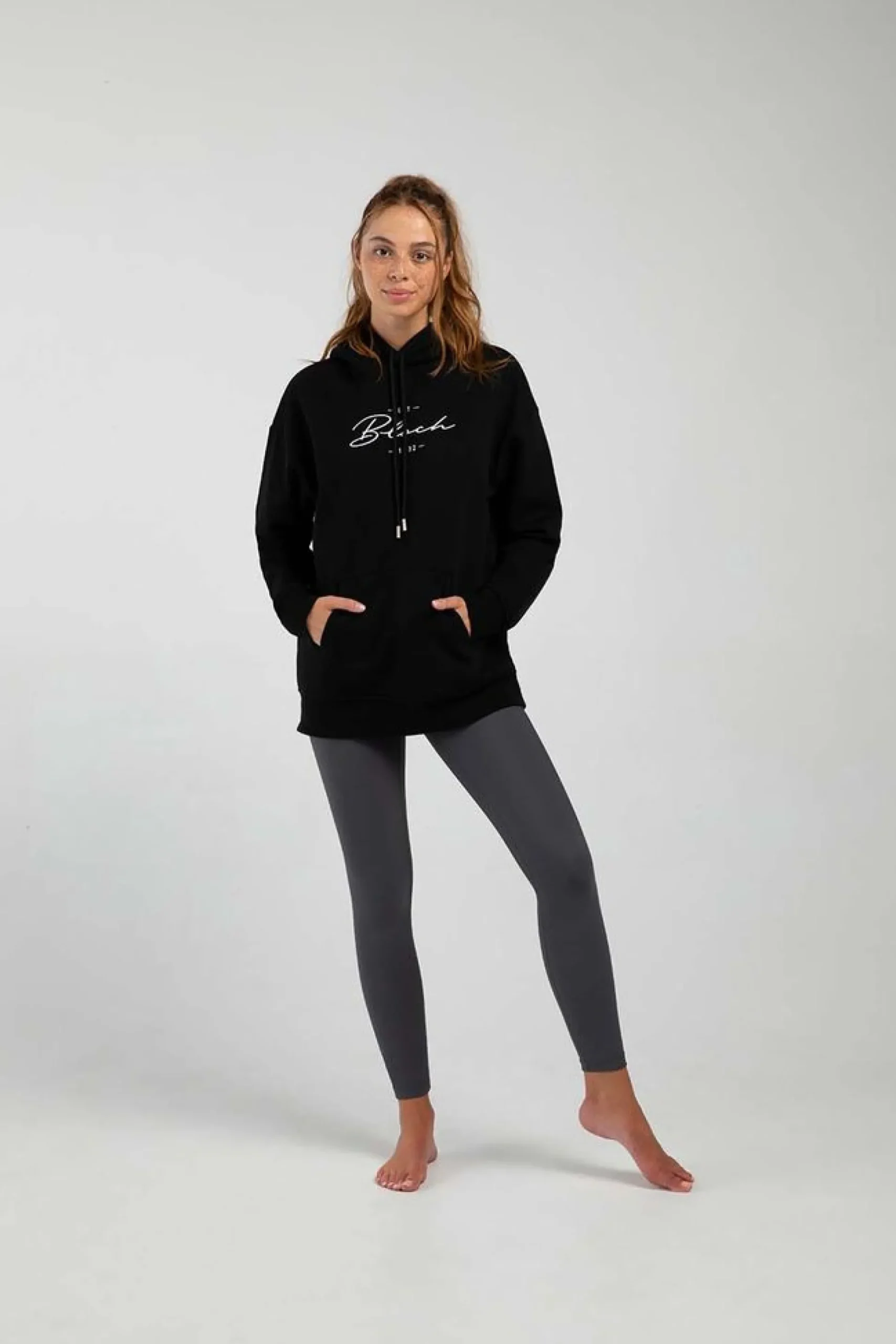 Bloch Oberteile^Freizeit-Hoodie aus Frottee mit langem Schnitt