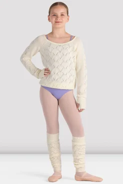 Bloch Aufwärmen|Oberteile^Langarmpullover Amaya für Mädchen winterwhite