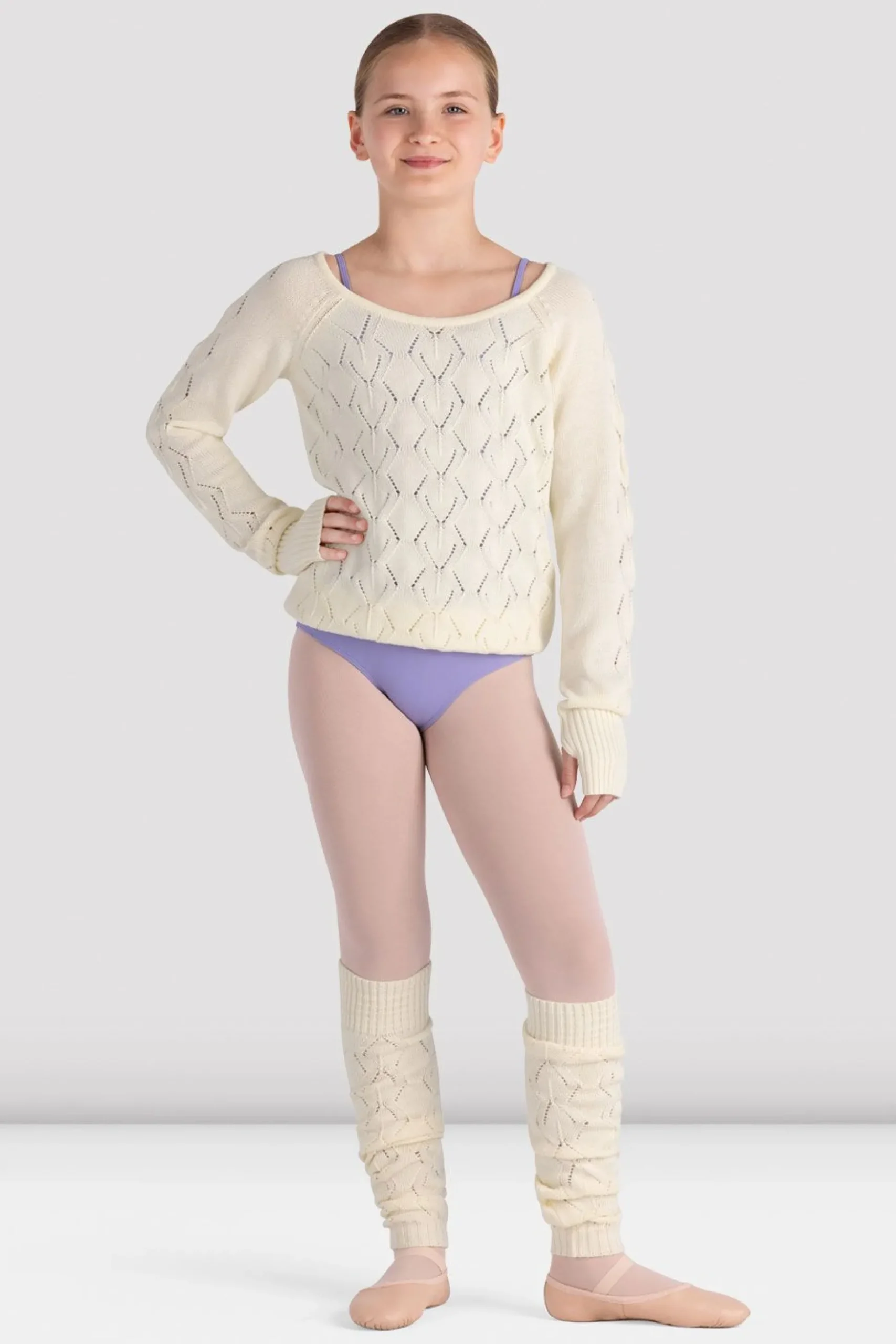 Bloch Aufwärmen|Oberteile^Langarmpullover Amaya für Mädchen winterwhite