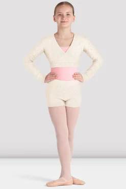 Bloch Oberteile|Aufwärmen^Langärmliges Wickeltop „Emily“ für Mädchen winterwhite