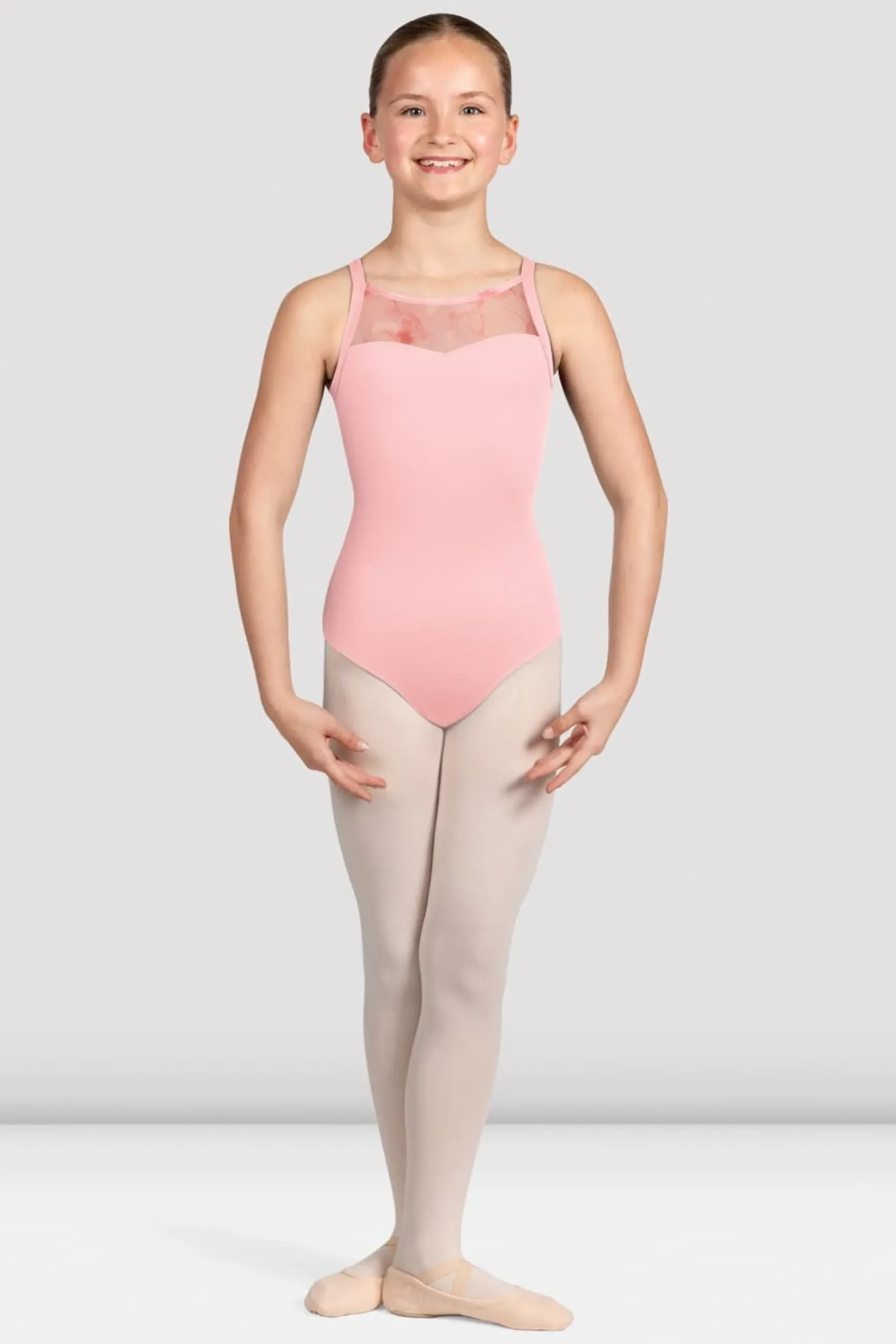 Bloch Trikots^Lilafarbener Camisole-Trikot mit Blumenmuster für Mädchen candypink