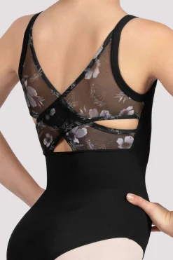 Bloch Trikots^Lilafarbener Camisole-Trikot mit Blumenmuster für Mädchen black