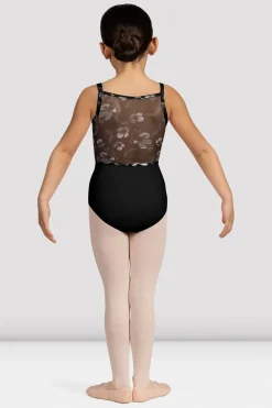 Bloch Trikots^Mädchen Brooke Trikot mit Blumenmuster und Netzrücken black