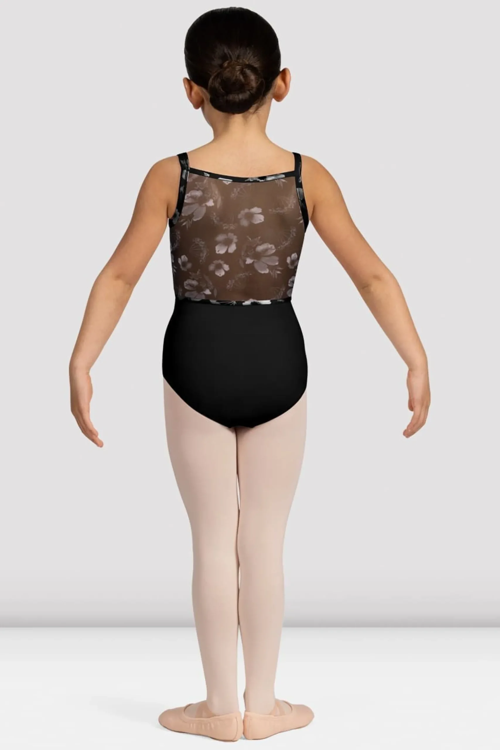 Bloch Trikots^Mädchen Brooke Trikot mit Blumenmuster und Netzrücken black