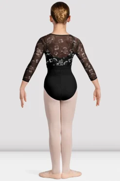 Bloch Oberteile^Mädchen Isobel Blumenoberteil mit 3/4-Ärmeln black