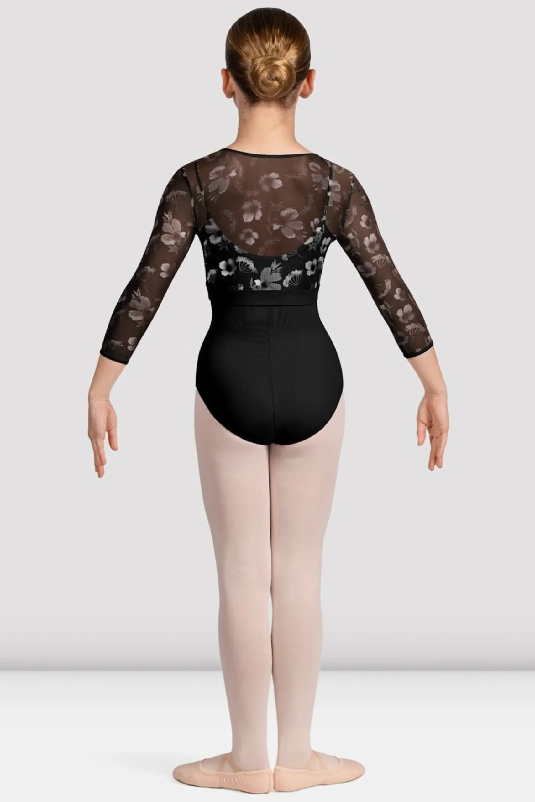 Bloch Oberteile^Mädchen Isobel Blumenoberteil mit 3/4-Ärmeln black