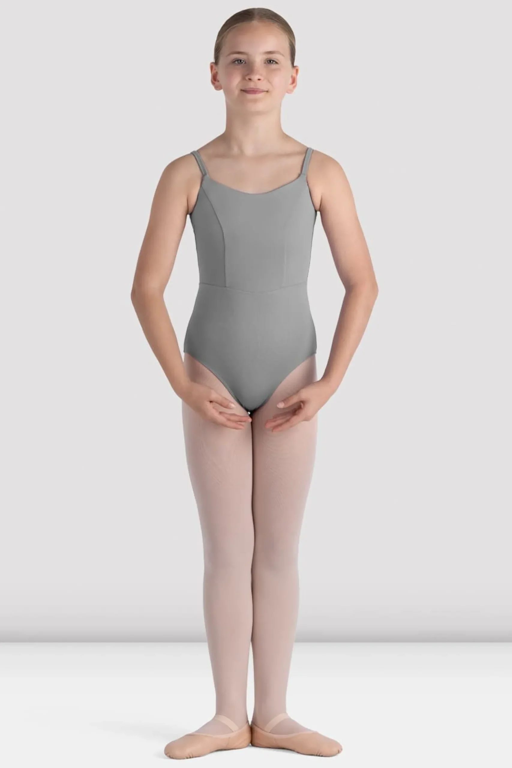 Bloch Basics & Uniformen|Trikots^Rihanna Turnanzug mit U-Ausschnitt und Rückenausschnitt für Mädchen grey