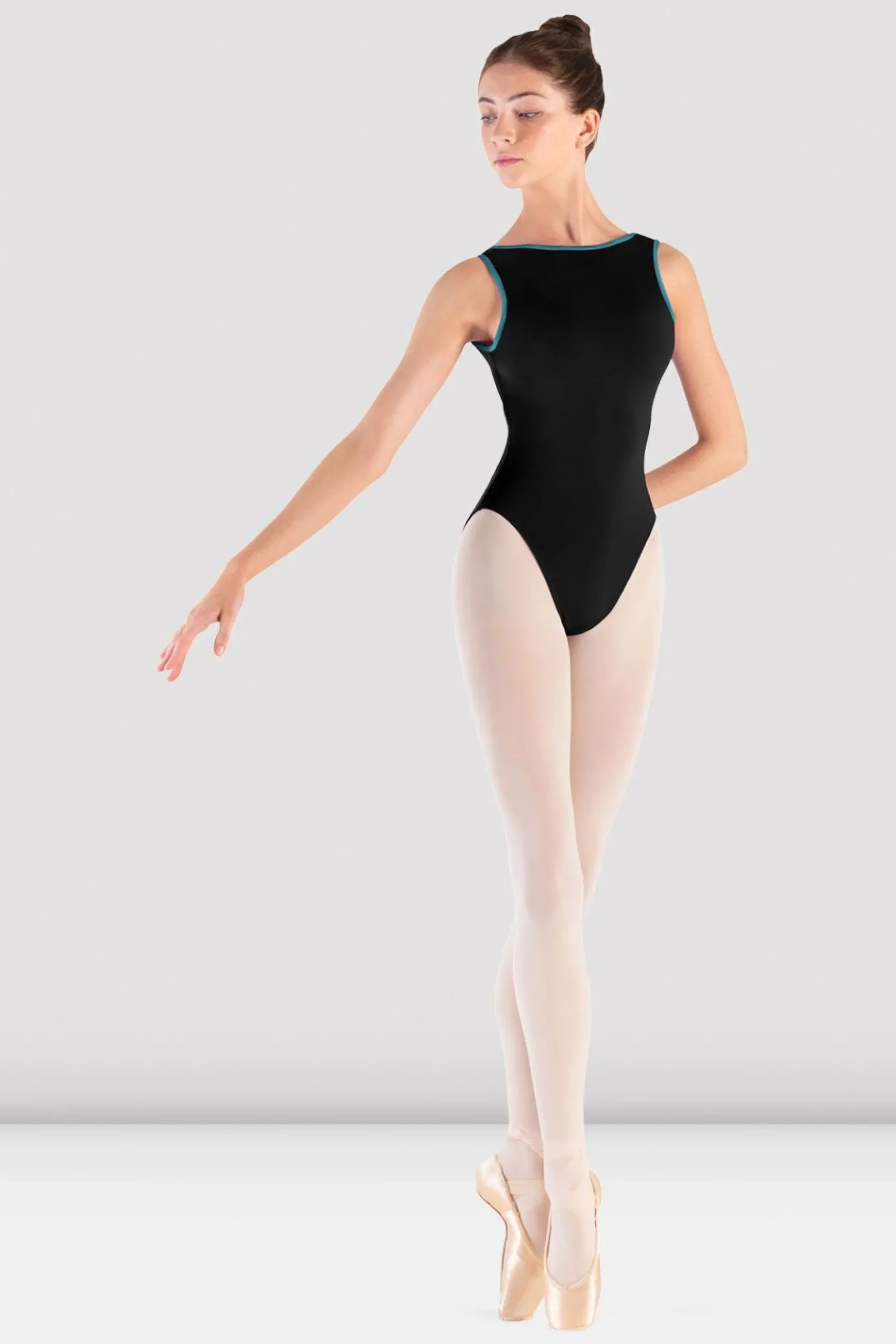 Bloch Trikots^Serendipity Turnanzug mit U-Boot-Ausschnitt für Damen black