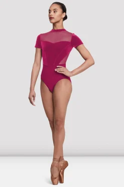 Bloch Trikots^Turnanzug „Gia“ mit offenem Rücken für Damen magenta